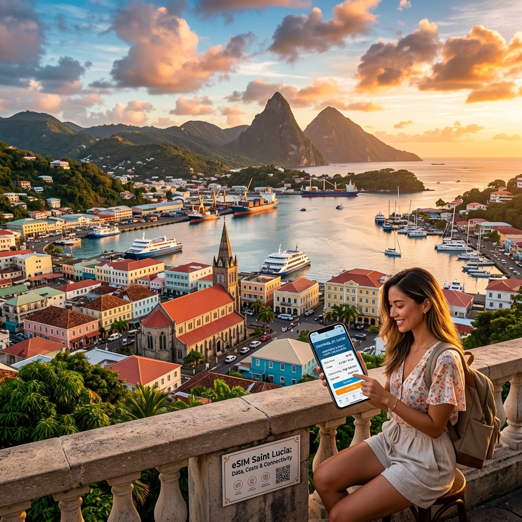Castries, Saint Lucia Travel Budget & eSIM Data Guide (2026): Daily Costs & Connectivity Calculator