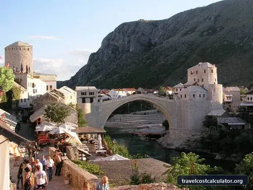 Old Bridge Area of the Old City of Mostar